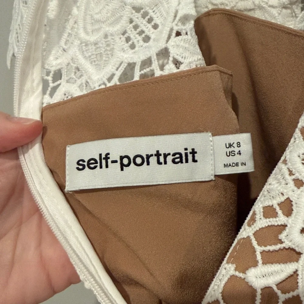 Self-Portrait White Lace Pocket Minidress - Picture 3 of 14